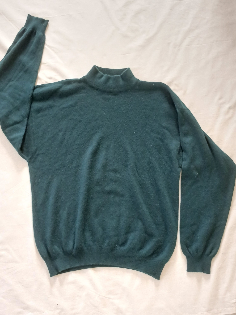Charter Club Men's Turtleneck Sweater in Teal Green 100% Cashmere